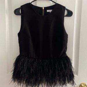 Black Fur bottom sleeveless top